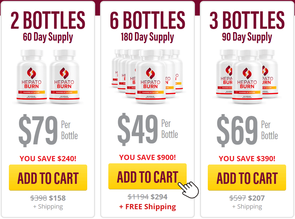 Order HepatoBurn – Choose the Package That Works for You HepatoBurn order packages – 2, 3, and 6 bottle options